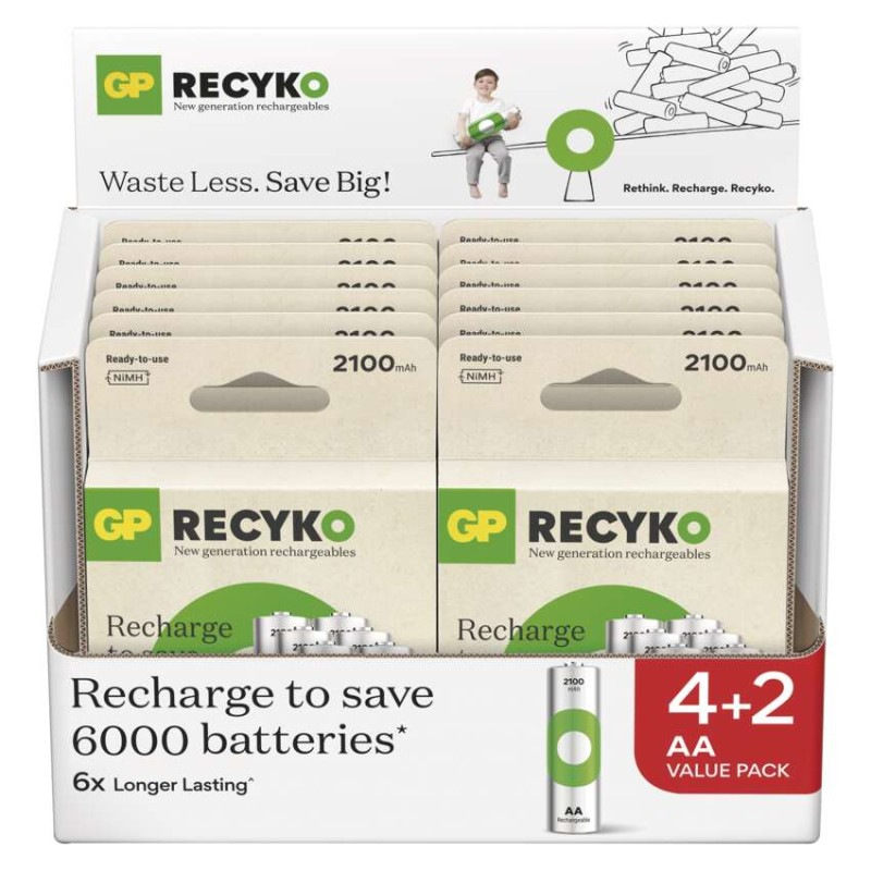 Nabíjacia batéria GP ReCyko 2100 (AA) 6 ks 2