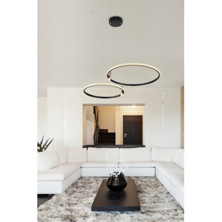 Závesné svietidlo, hliník čierny, kov zlatý, akryl,pamäťová funkcia, nočné svetlo, stmievateľné, dia 13