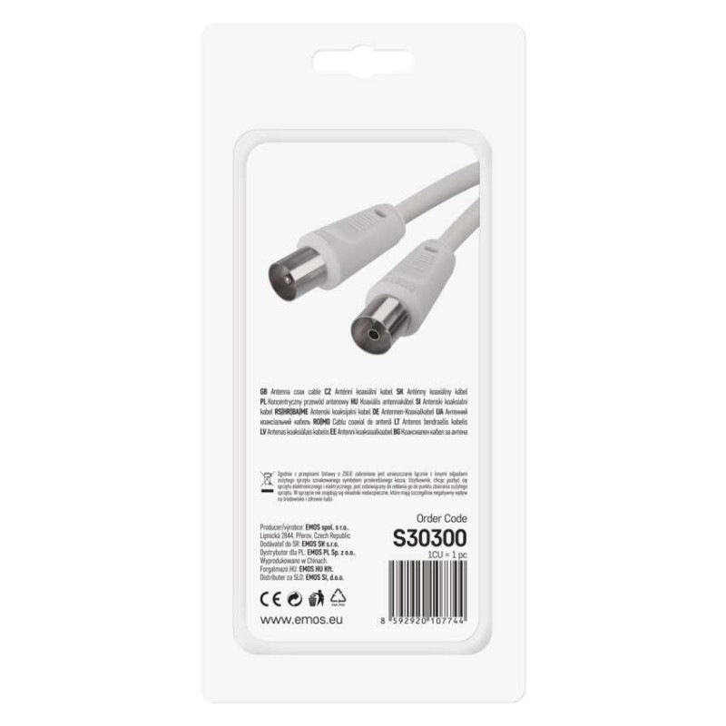 Anténny koaxiálny kábel tienený 3,5m – rovná vidlica 2