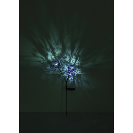 Solárne svietidlo, nerez, plast čierny, plast fialový, plast zelený, vypínač, vrátane batérií AA 200 9