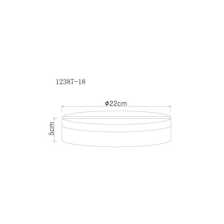 Stropné svietidlo, plast čierny, plast biely, ø: 220mm, V: 50mm, vrátane LED 12W 230V, zdroj 1430lm, 9