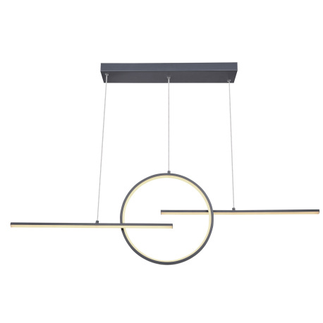 Závesné svietidlo, kov grafit, akryl biely, stmievateľné, diaľkové ovládanie, fixácia farieb, DxŠxV: 3