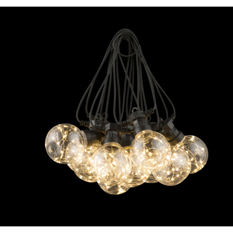 LED svetelná reťaz, plast čierny a priehľadný, vzdialenosť medzi svetlami 50cm, 3m napájací kábel, I 3