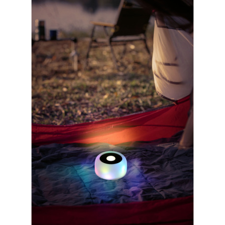 Solárne svietidlo, plast/textil zelený/čierny, silikón biely, krokový prepínač, USB kábel, aku. CR18 15