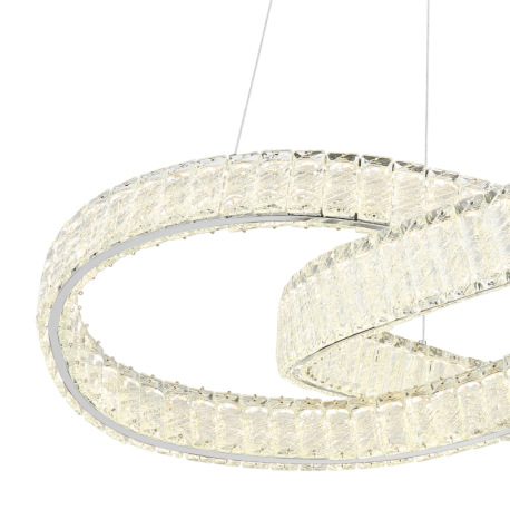 Závesné svietidlo, kov chróm, číre krištále K5, chrómový krúžok, stmievateľné, niekoľko úrovní pomoc 5