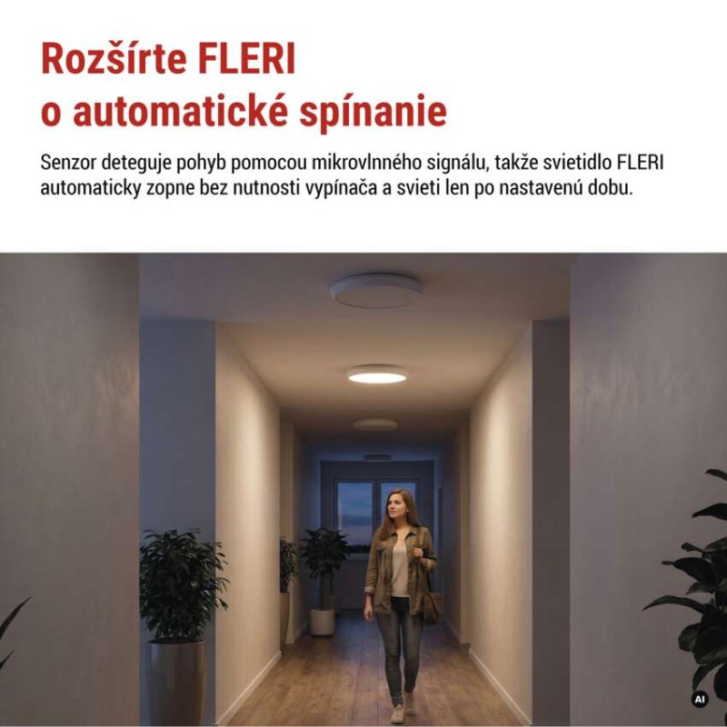 Mikrovlnný senzor (pohybový senzor) pre ZM3012 FLERI, IP20, biely 2