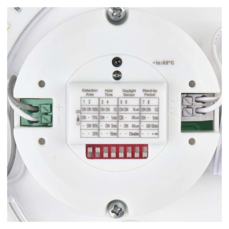 LED stropné svietidlo TIVI, A CLASS, okrúhle biele 12,5W, IP44, Neutrálna biela 12