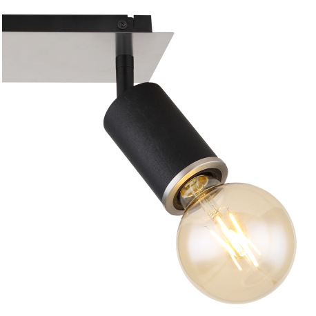 Nástenné svietidlo, kov čierny, nikel, drevo čierne, DxŠxV:310x100x180mm, bez žiaroviek 2x E27, max. 15