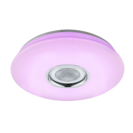 Stropné svietidlo,plast biely, trblietavý efekt,ovládanie aplikáciou,5W reproduktor,stmievateľné,dia 7