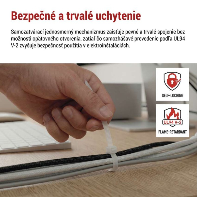Sťahovacia páska 300×3,5, biela, 100 ks 8
