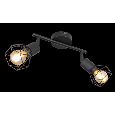 Stropné svietidlo, kov čierny, DxŠxV: 220x80x180, bez žiaroviek 2xE14, max. 40W 230V 10