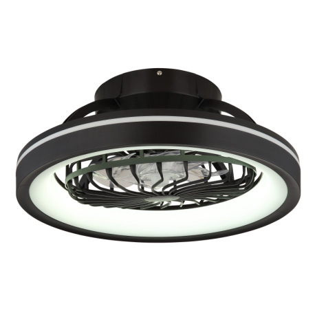 Stropný ventilátor, plast čierny/biely, stmievateľný, niekoľko úrovní cez nástenný spínač, pamäť, no 6