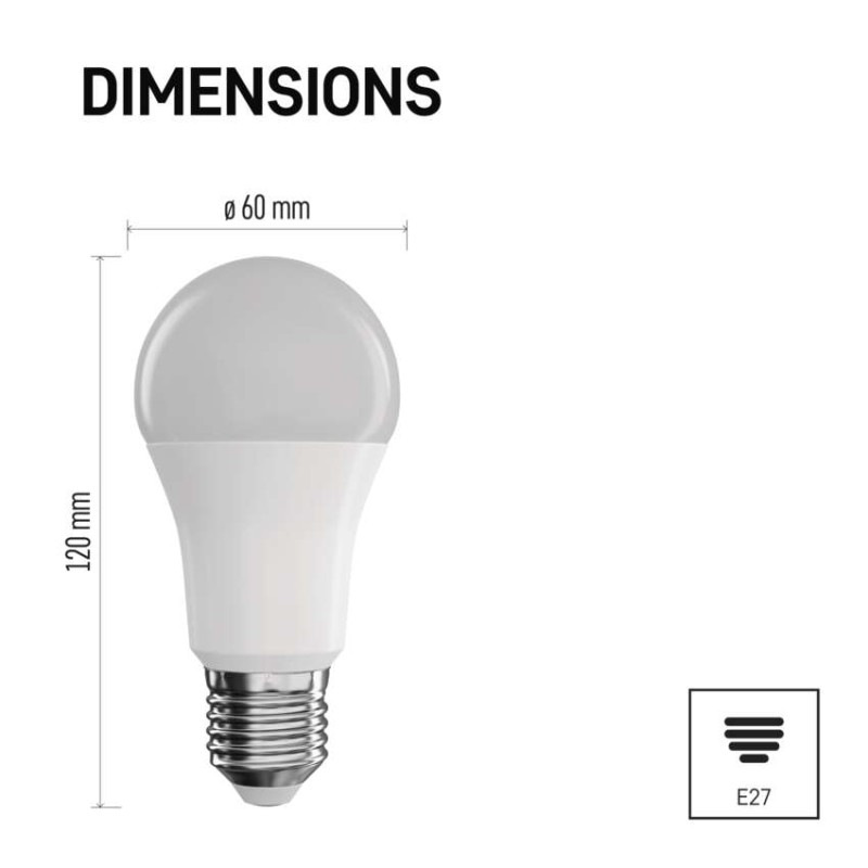 LED žiarovka GoSmart A60 / E27 / 9 W (60 W) / 806 lm / RGB / stmievateľná / WiFi 6