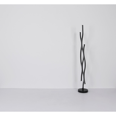 Stojacia lampa kov čierny matný, plast biely, hliník čierny matný, kábel PVC čierny, vypínač, ø: 200 15