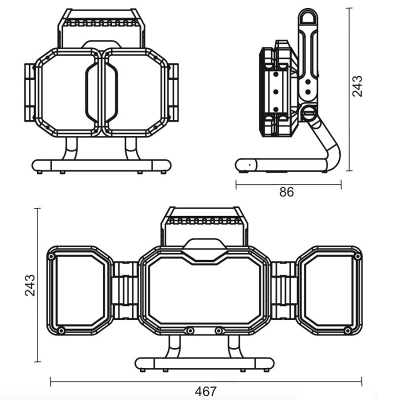 LED prenosné pracovné nabíjacie svietidlo 30W - WL25R 6