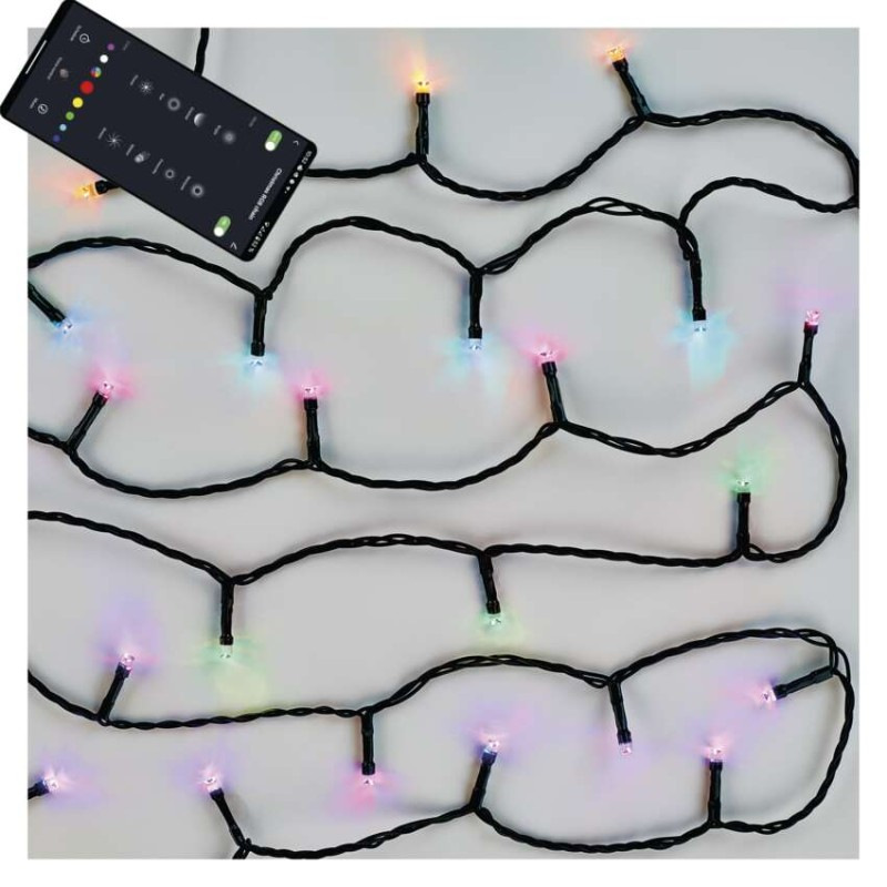 GoSmart LED vianočná reťaz, 8 m, vonkajšia aj vnútorná, RGB, programy, časovač, wifi 5