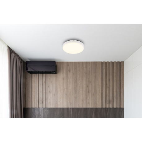 Stropné svietidlo, plast biely, ø: 220mm, V: 50mm, vrátane LED 12W 230V, zdroj 1430lm, výstup 850lm, 1