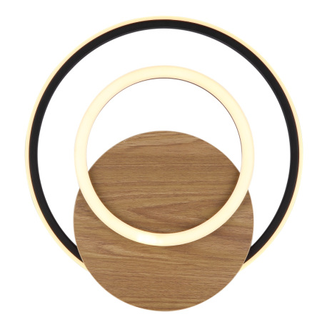 Stropné svietidlo, MDF s imitáciou tmavého dreva, plast čierny matný, plast biely, DxŠxV: 380x360x65 12