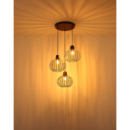 Závesné svietidlo, kov imitácia hrdze, čierny kábel PVC, možnosť skrátenia výšky, ø: 500mm, V: 1200m 5