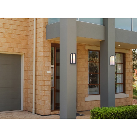 Vonkajšia svietidlo kov čierna matný, polykarbonát biely, smer svetla: nahor, IP44, ŠxV: 120x320mm, 7