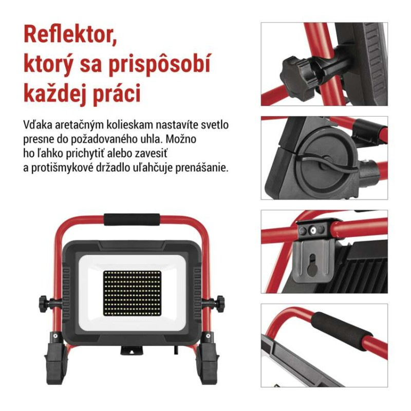 LED reflektor ELION 100W, červeno-čierny, IP65, 16 000 lm, neutrálna biela 8