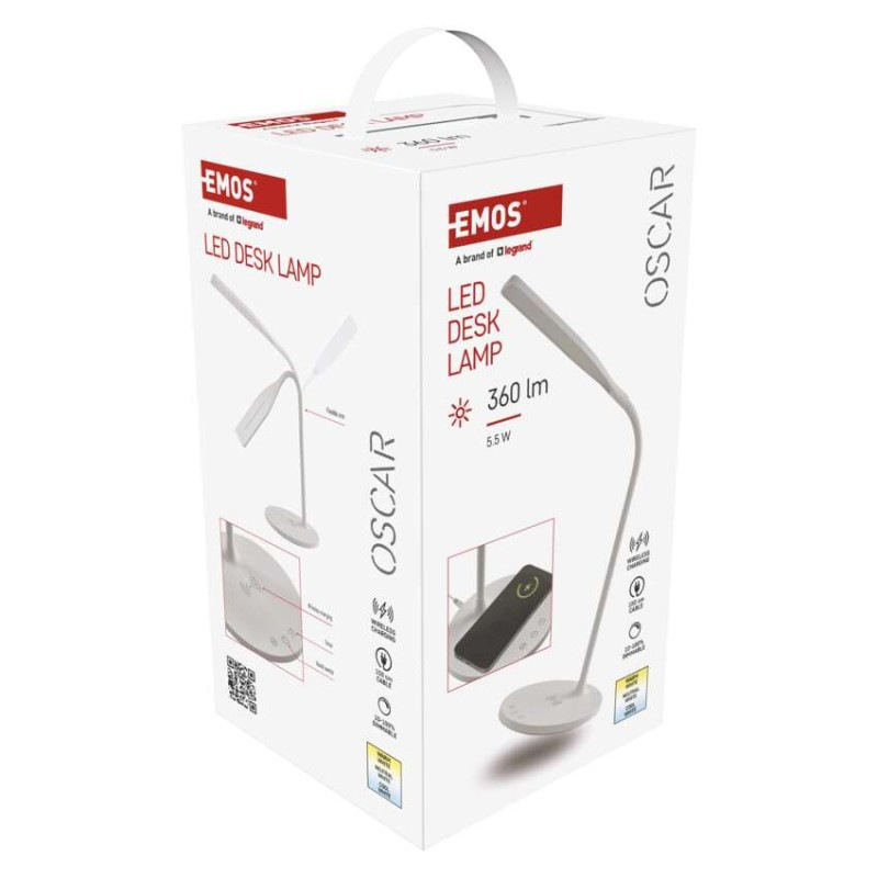 LED stolná lampa OSCAR, biela 12