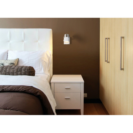 Nástenné svietidlo, kov biely, hliník nikel matný, hliník biely, plast transparentný, kolískový vypí 9