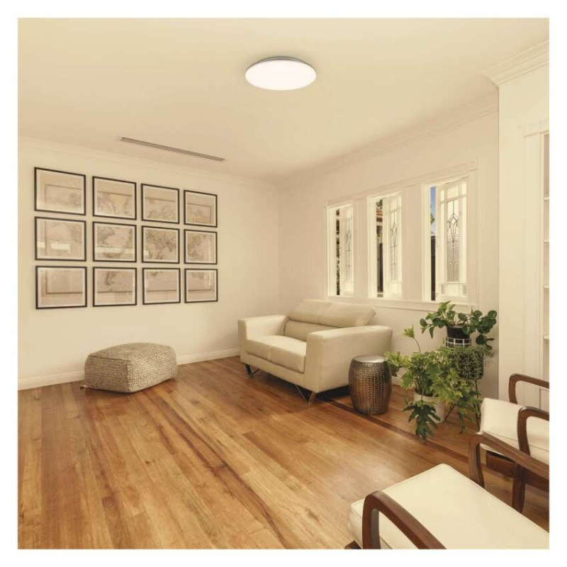 LED stropné svietidlo TIVI, B CLASS, okrúhle biele 8,6W, IP44, Teplá biela 3