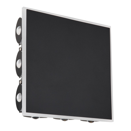 Nástenné svietidlo kov čierny matný, akryl biely, plast číry, ŠxV: 220x220mm, H: 50mm, LED 12W 230V, 2