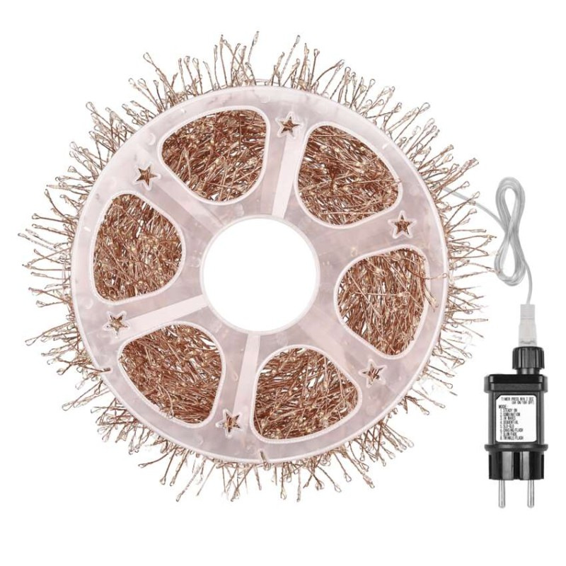 LED nano reťaz na cievke, medená, 19,2 m, teplá biela, časovač 12
