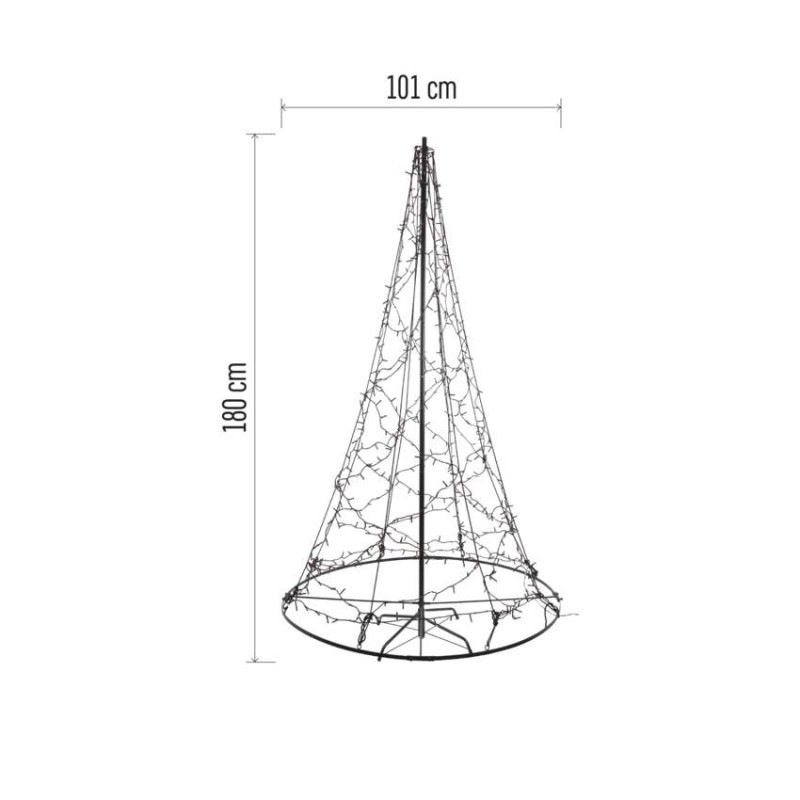 LED svietiaci stromček, 180 cm, vonk. a vnút., teplá biela 2