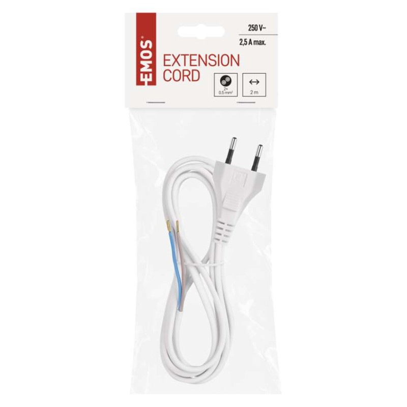 Flexo šnúra PVC 2× 0,5mm2, 2m, biela 1