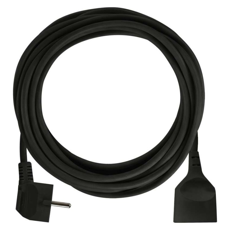 Predlžovací kábel 5 m / 1 zásuvka / čierny / PVC / 1,5 mm2