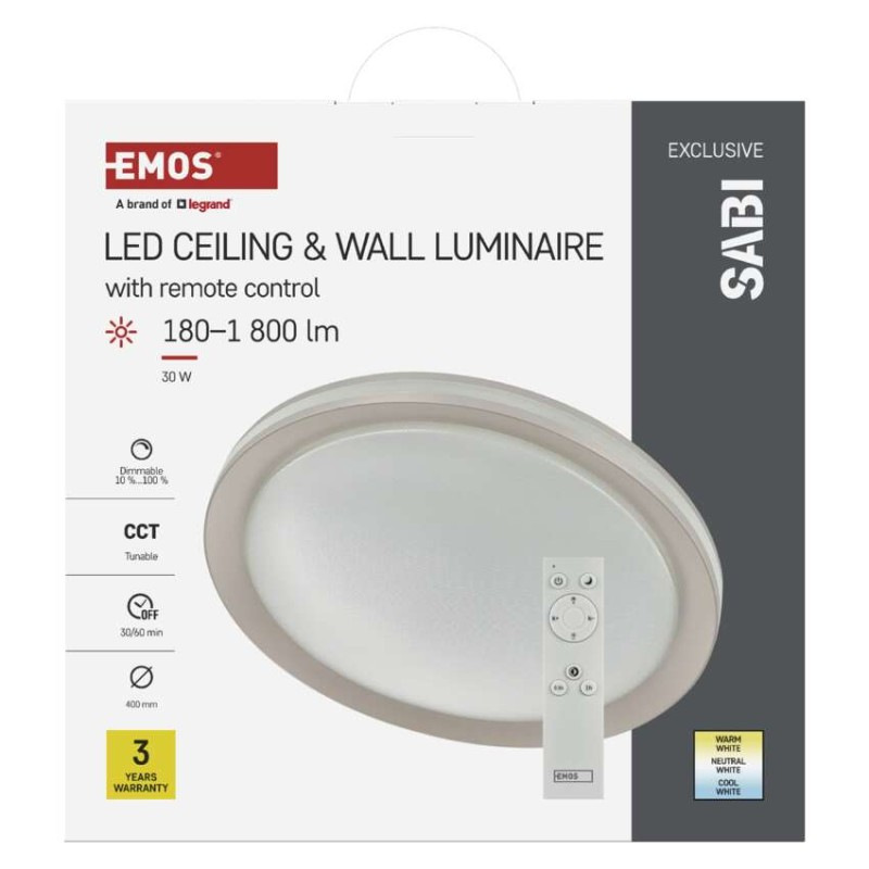 LED prisadené svietidlo SABI, kruhové 30W, stmiev.so zmenou CCT 11