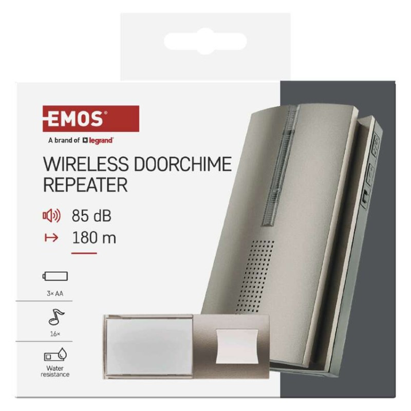 Domový bezdrôtový zvonček P5763N na 3× AA, možnosť predĺženia signálu 2