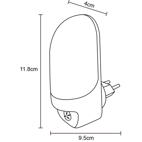 Nástenné svietidlo plastové biele, satinované, nočné svetlo, vrátane senzora, súmrakový senzor zapín 11