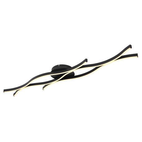 Stropné svietidlo, kov čierny matný, plast biely, hliník čierny matný, DxŠxV: 1080x180x60mm, vrátane