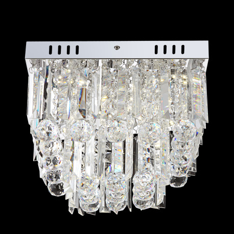 Stropné svietidlo, chróm, akryl priehľadný, DxŠxV:320x320x240, vrátane 6xLED 3W 9.6V, 250lm, 4000K. 4