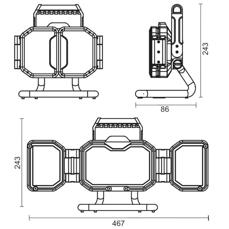 LED prenosné pracovné nabíjacie svietidlo 50W - WL26R 9