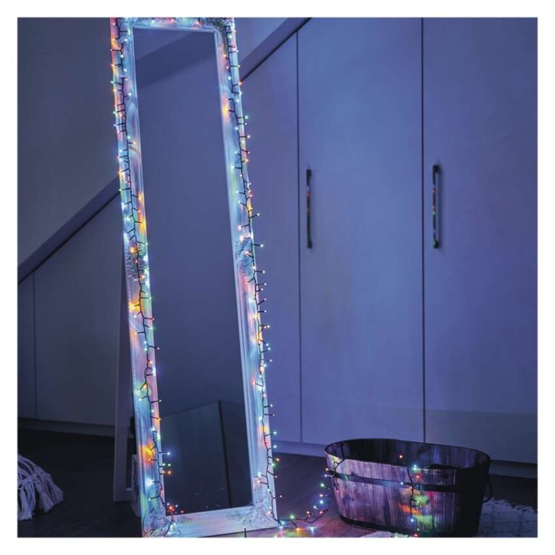LED vianočná reťaz – ježko, 12 m, vonkajšia aj vnútorná, multicolor, časovač 4