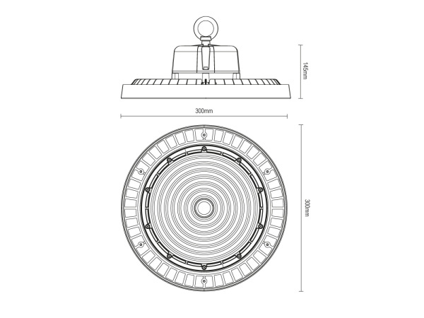 LED svietidlo High Bay UFO 150W / IP65 / 5000K / 0-10V - LU422/DALI 3