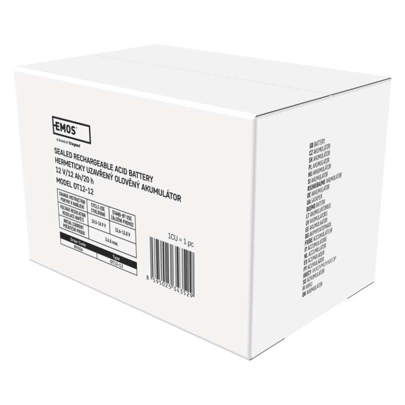 Bezúdržbový olovený akumulátor 12 V/12 Ah, faston 6,3 mm 9