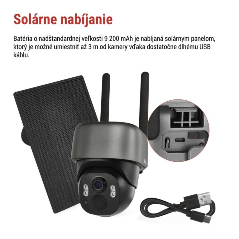 GoSmart Vonkajšia batériová kamera IP-1200G WASP s WiFi a solárnym panelom 2