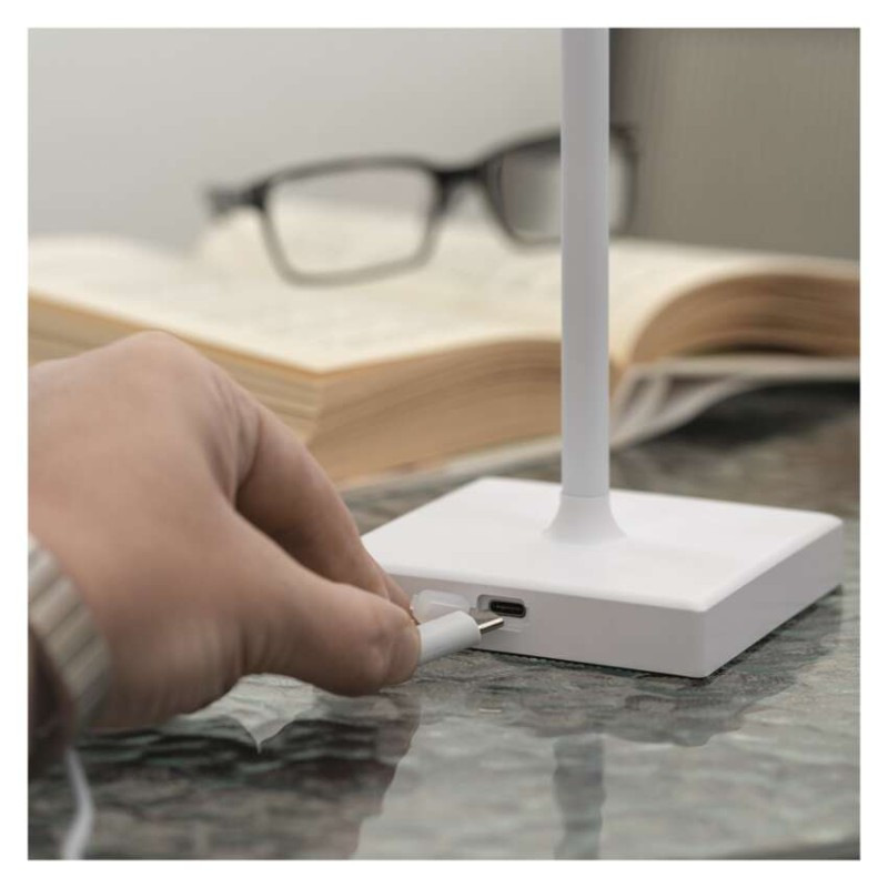 LED stolná lampa KATIE, dobíjacia, biela 6