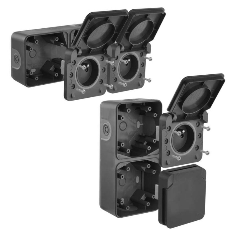 EMOS Cyklone zásuvka dvojnásobná IP55 10