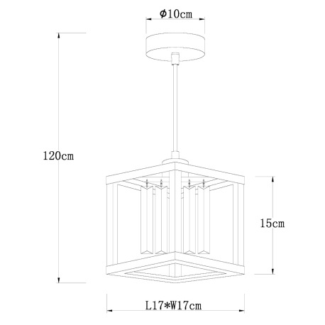 Závesné svietidlo kov čierny matný, sklenené kryštály dymovej farby, DxŠxV: 170x170x1200mm, bez žiar 10