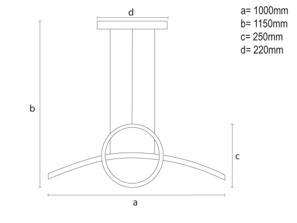 LED závesná lampa na lanku + diaľkový ovládač 55W - J4305/B 1