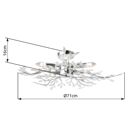 Stropné svietidlo, chróm, plast, Ø 710, V:160, bez žiaroviek 5xE14, max. 40W 230V. 6