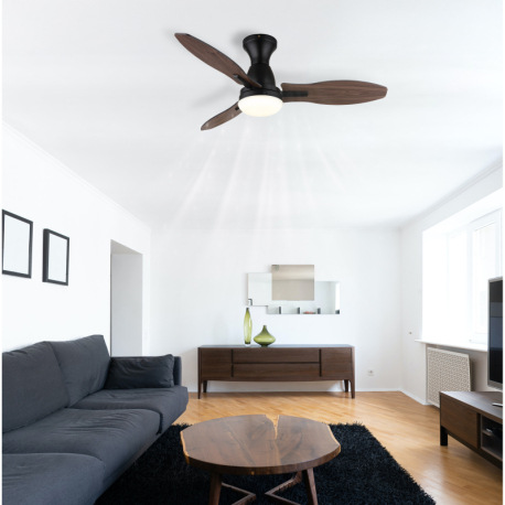 Stropný ventilátor, kov čierny, plast vzhľad dreva, plast biely, niekoľko úrovní pomocou nástenného 9