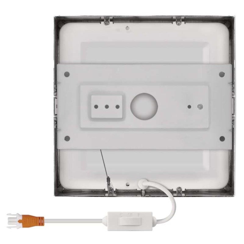 LED prisadené svietidlo, štvorec, strieborné, 12,5W, CCT 7